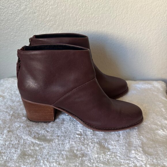 Toms Carpe Diem Ankle Boots Soft Leather Tassel Zip Back Closure Brown Sz 7 - Picture 7 of 15
